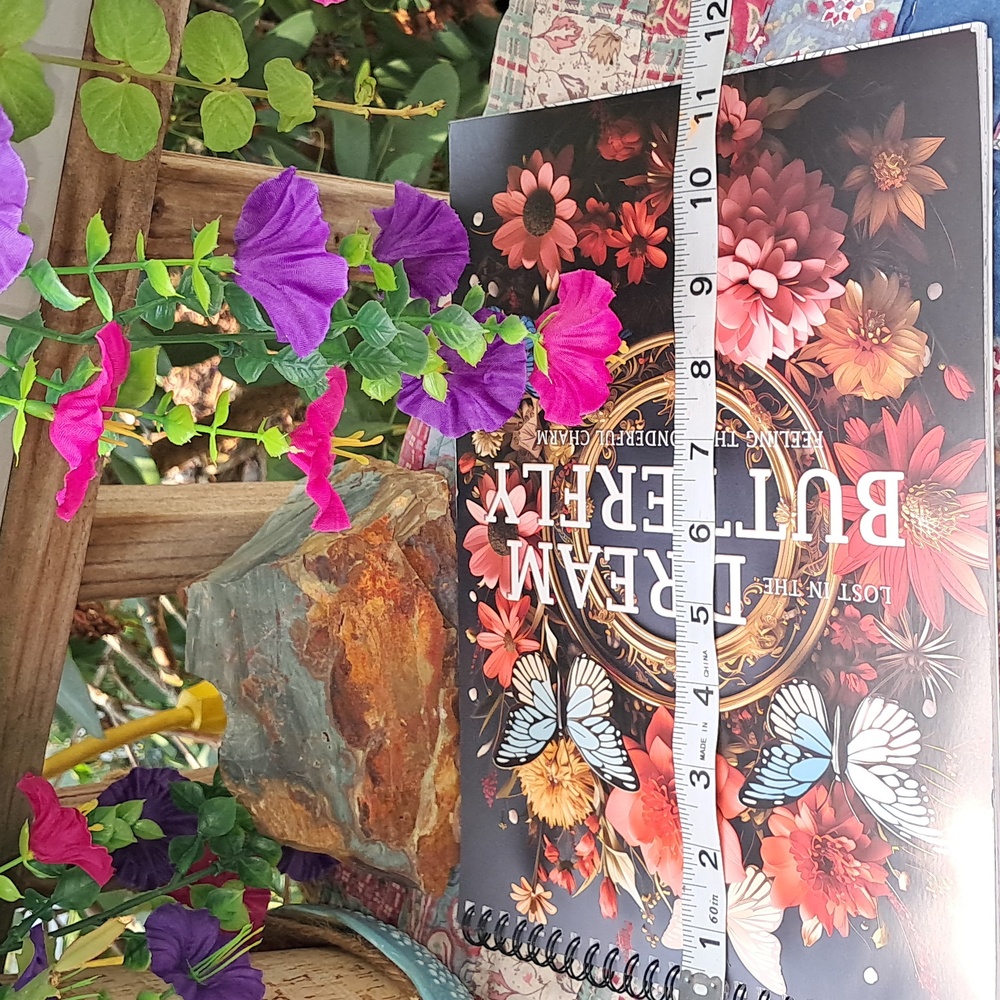 🆕DREAM BUTTERFLY in Flowers 🪻🦋🌺 Spiral Bound Coloring Book - Picture 9 of 12